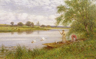 Damen in einem Kahn von Alfred, Jr. Glendening